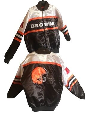 Vintage NFL Cleveland Browns Stadium Jacket NWOT Throwback Football Double sided